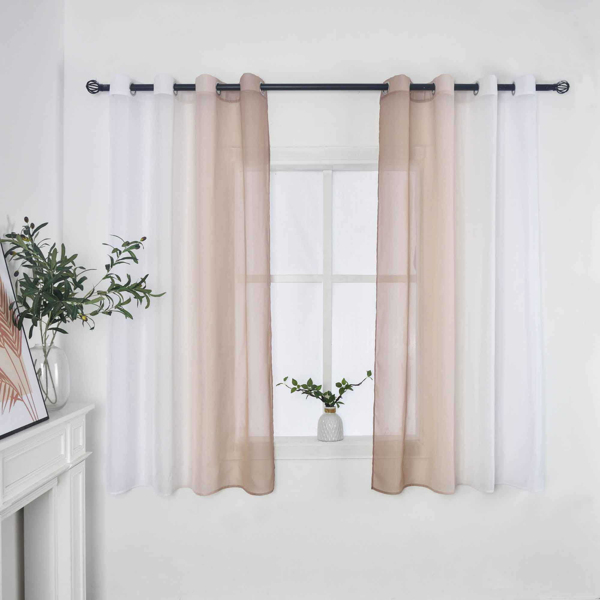 2er Pack Gardinen Vertikal Farbverlauf Druck Transparent »Modena« mit Ösen und Raffhalter, Vorhang, Dekoschal 10000183 Gardinen Set 10000183brauntoene-145_b59408b6-1df2-4f56-9d01-a720edc875ac | girdinenbox.com