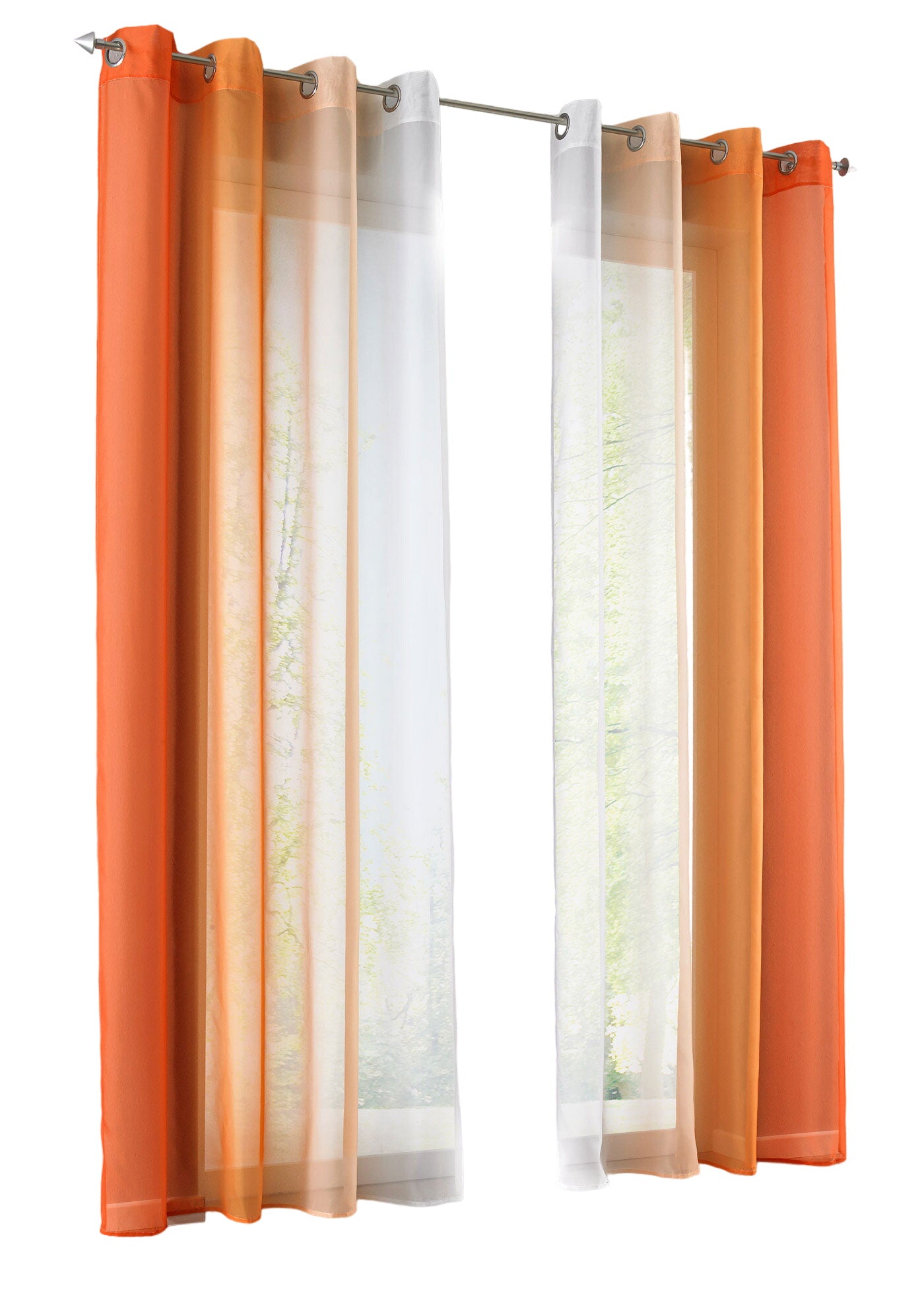 2er Pack Gardinen Vertikal Farbverlauf Druck Transparent »Modena« mit Ösen und Raffhalter, Vorhang, Dekoschal 10000183 Gardinen Set 10000183orangetoene-crop_c76cfdbf-f9d5-4b24-8f0a-7f7d68167f75 | girdinenbox.com