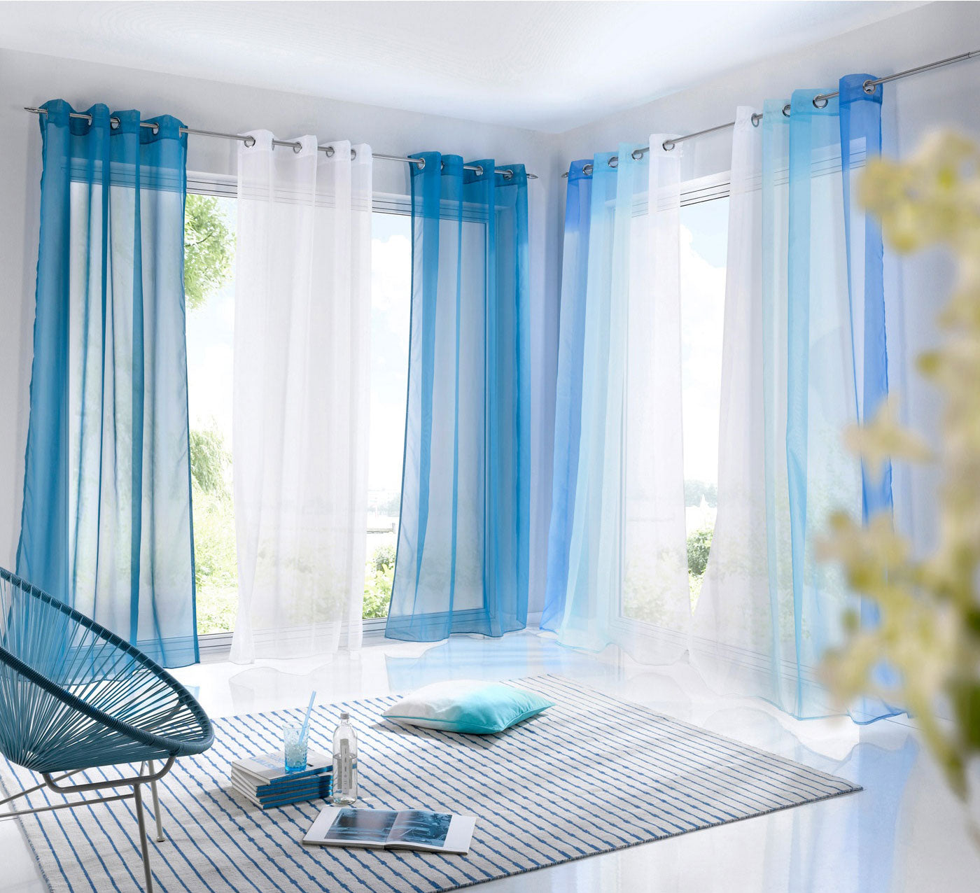2er Pack Gardinen Vertikal Farbverlauf Druck Transparent »Modena« mit Ösen und Raffhalter, Vorhang, Dekoschal 10000183 Gardinen Set 10000183var_e5f9c9cd-361c-46ce-9b3a-9d16e388ca9a | girdinenbox.com