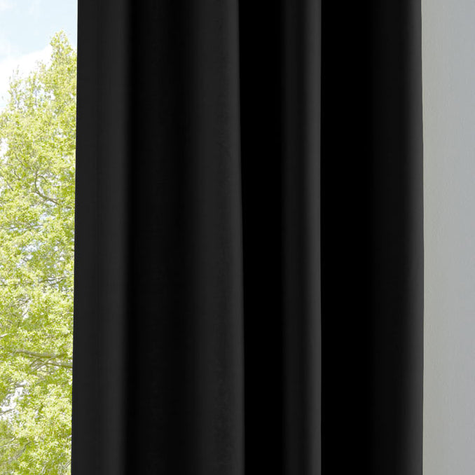 Vorhang Blickdicht Gardine Matt Lichtdurchlässig »PALERMO« mit Ösen und Raffhalter Dekoschal 10000265 Schwarz HxB 245x140 cm Vorhang 10000265schwarz | girdinenbox.com