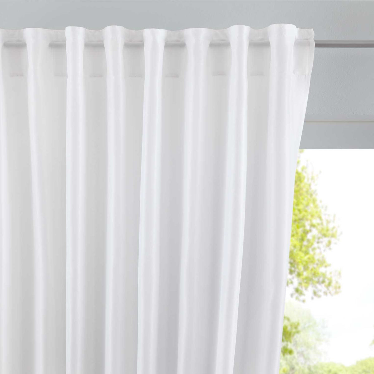 Vorhang Verdeckte Schlaufen Cationic »JENA« Blickdicht Leinen Optik Gardine Meliert Gardinenband mit Raffhalter 2019037 Weiß HxB 225x140 cm Vorhang 2019037weiss | girdinenbox.com
