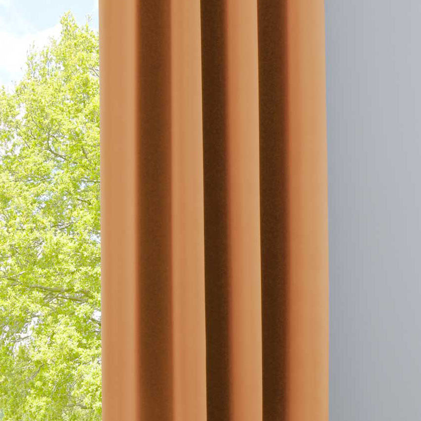 Vorhang Blickdicht »NewYork« 1er-Pack Thermo-Gardine Verdunkelungsvorhang Blackout Ösen schalldämmend UV-Schutz Raffhalter 201920600 Orange HxB 225x140 cm Vorhang 201920600orange | girdinenbox.com