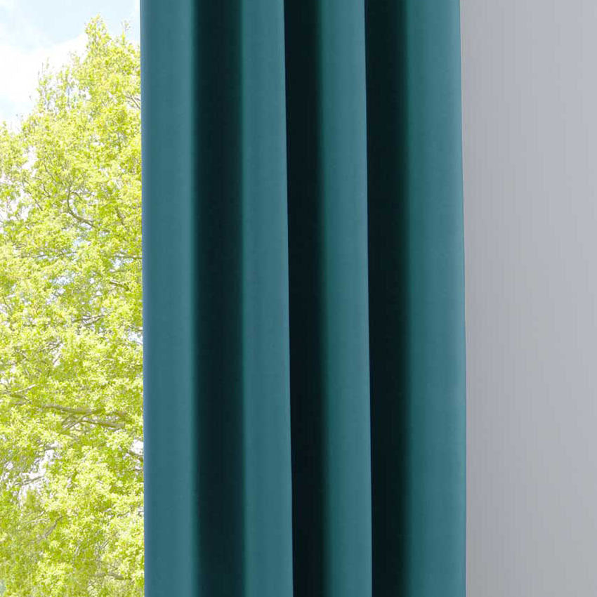 Vorhang Blickdicht »NewYork« 1er-Pack Thermo-Gardine Verdunkelungsvorhang Blackout Ösen schalldämmend UV-Schutz Raffhalter 201920600 Petrol HxB 225x140 cm Vorhang 201920600petrol | girdinenbox.com