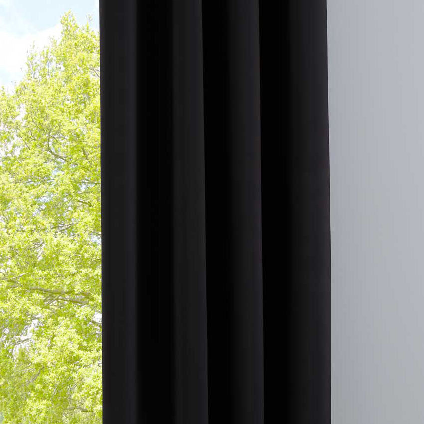 Vorhang Blickdicht »NewYork« 1er-Pack Thermo-Gardine Verdunkelungsvorhang Blackout Ösen schalldämmend UV-Schutz Raffhalter 201920600 Schwarz HxB 225x140 cm Vorhang 201920600schwarz | girdinenbox.com