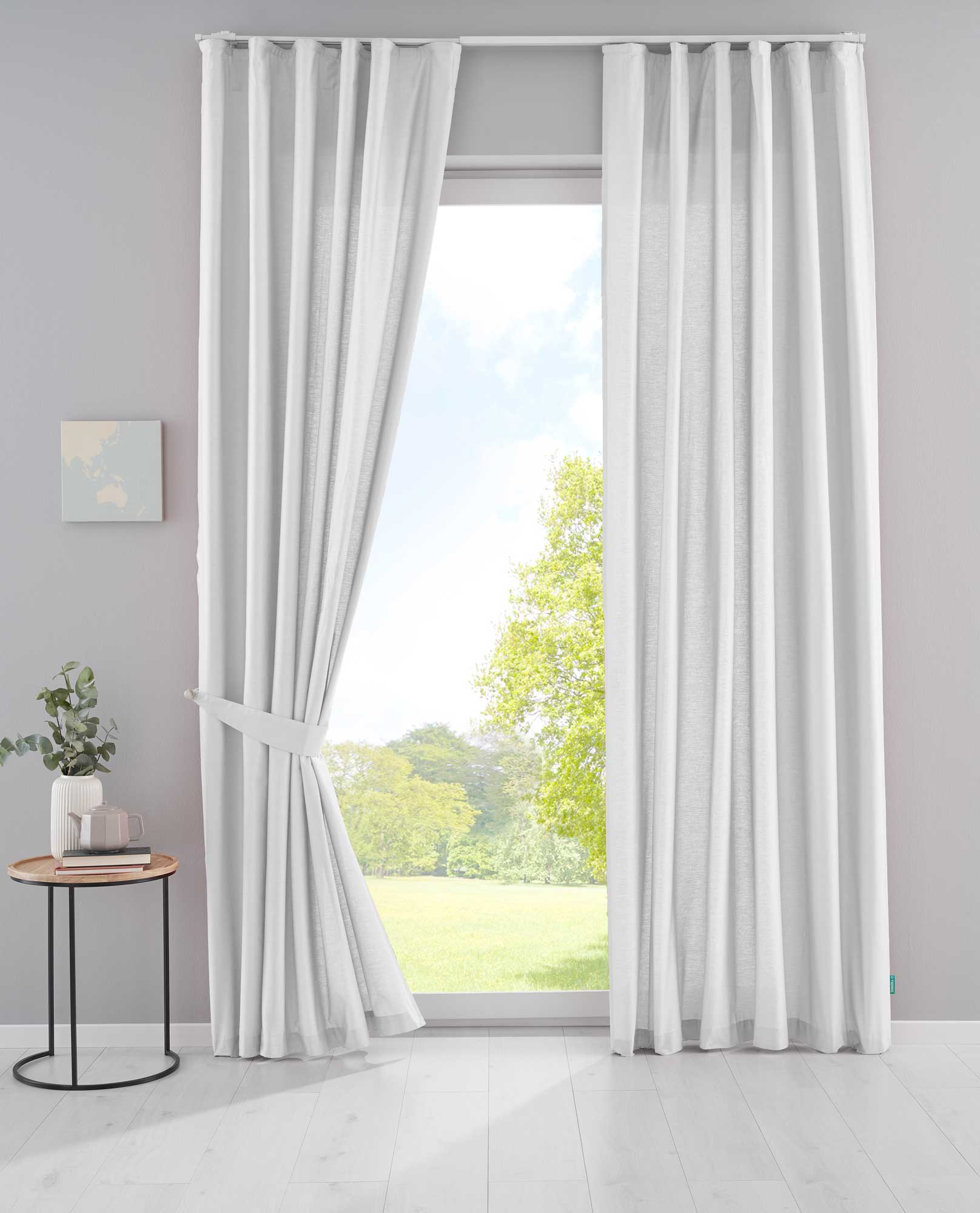 2er Set Bio Organic Vorhänge »Bremen« Reine Bio Baumwolle Blickdicht Gardinen Verdeckte Schlaufen Gardinenband Pflegeleicht 202088 Weiß HxB 250x145 cm Vorhang Set 202088weiss_513787d9-f070-4093-88f1-3cf6cd6b5a90 | girdinenbox.com