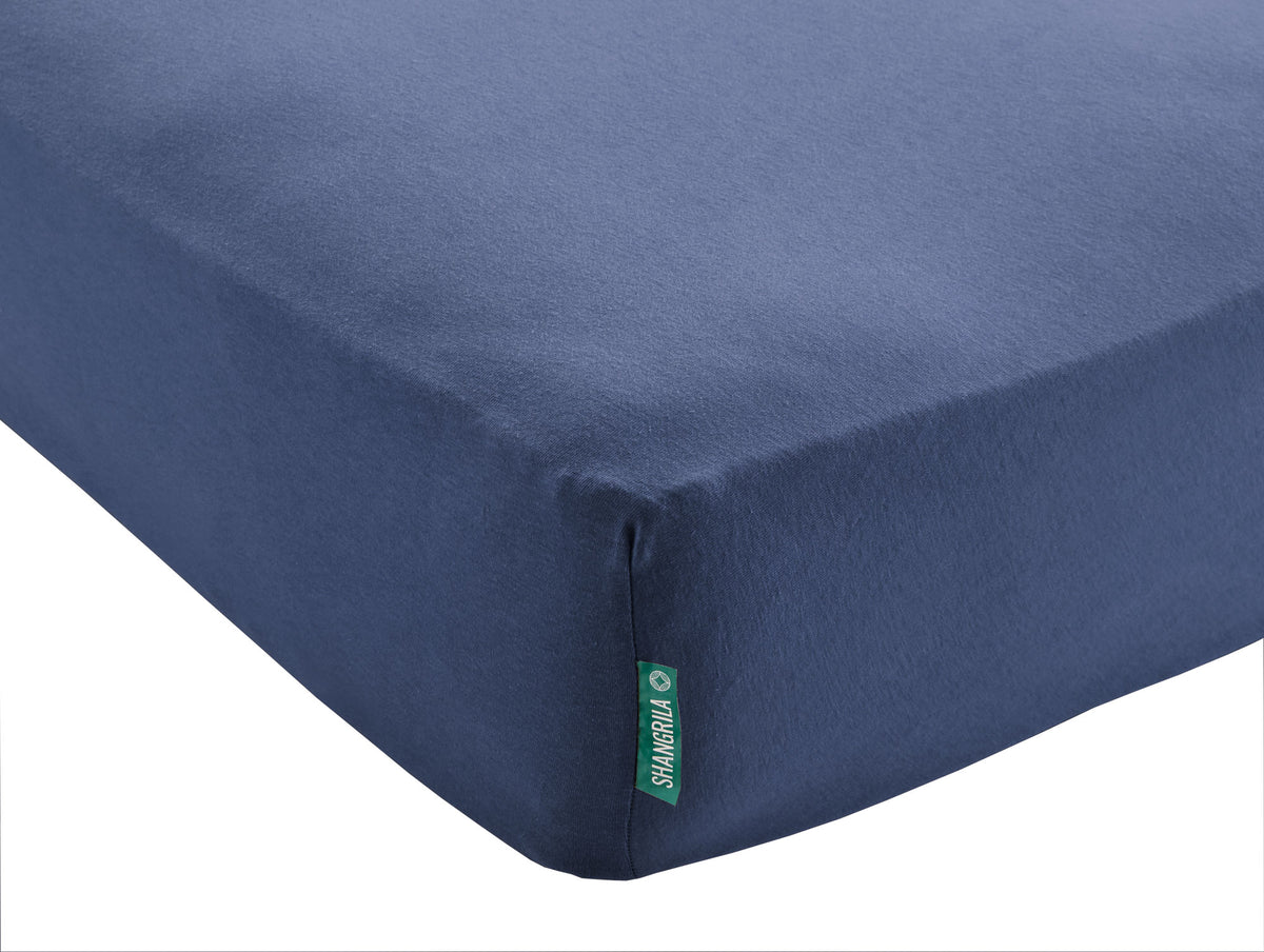 Spannbettlaken »Bremen« Bettlaken Bio Baumwolle Hautfreundlich für Boxpringbetten Matratzen bis 30 cm Höhe 202093 Dunkelblau BxL+H 140x200+30 cm Bettwäsche 202093dunkelblau | girdinenbox.com
