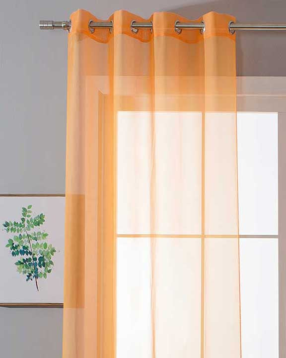 Ösenvorhang Transparent »Uni« Gardine Stores Vorhang Ösen Bleibandabschluß Wohnzimmer 20332-cn Orange HxB 245x140 cm Gardinenschal 20332-cnorange_b735a431-a1e7-470a-8868-5477b634fa24 | girdinenbox.com
