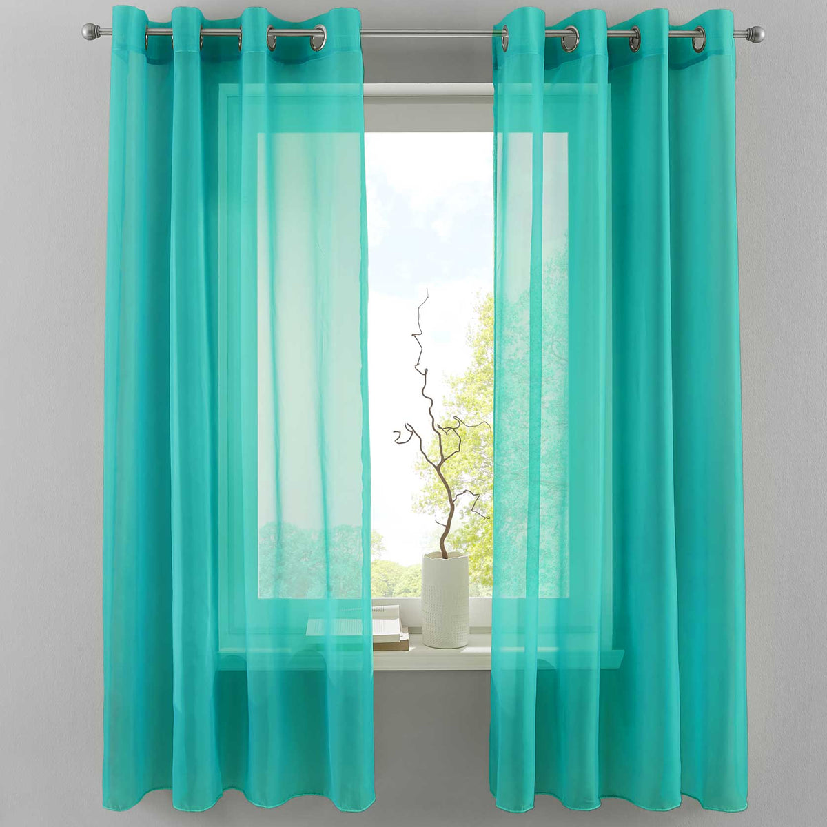 2er Set Ösengardinen Transparent »Basel« Gardine Bleiband Store Vorhang 20332TR2 BlauTürkis HxB 175x140 cm Gardinen Set 20332TR2blautuerkis-175_4212116d-55d8-4d8c-bc53-da966e254b7f | girdinenbox.com