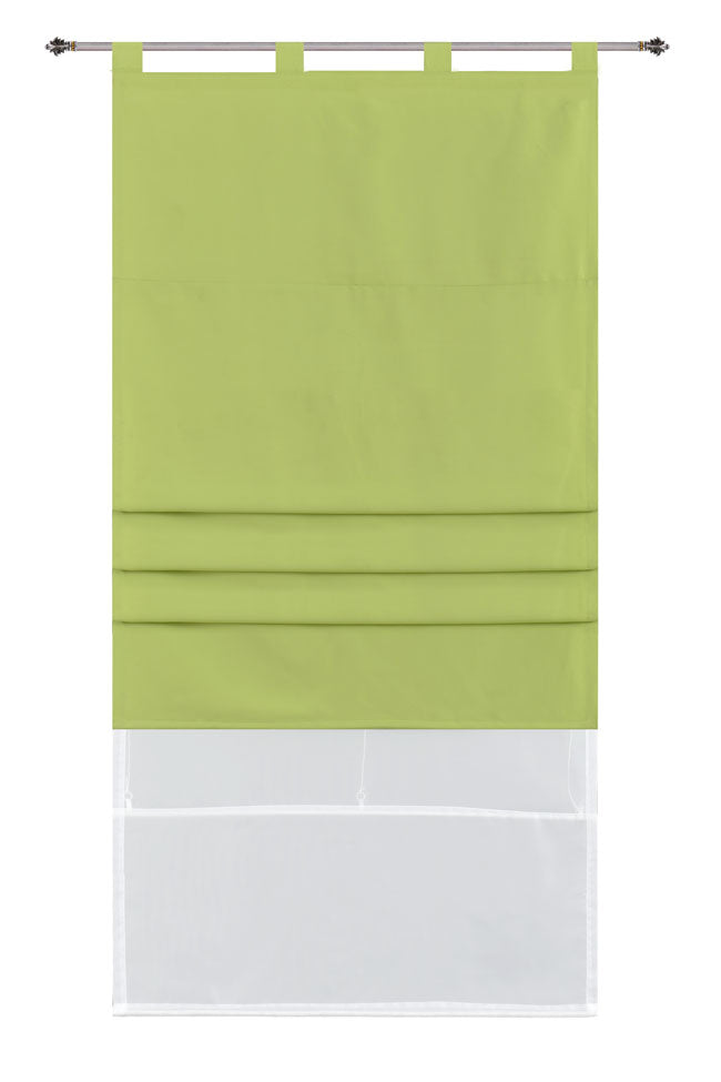 Doppel Raffrollo Palma Microsatin matt Voile Faltgardinen Faltrollo Schlaufenrollo mit Universalgardinenband 20410 Apfelgrün 80 x 175 (BxH) Raffrollo 20410apfelgruen_ee15061d-0169-4188-b13b-93a7debbf6ef | girdinenbox.com