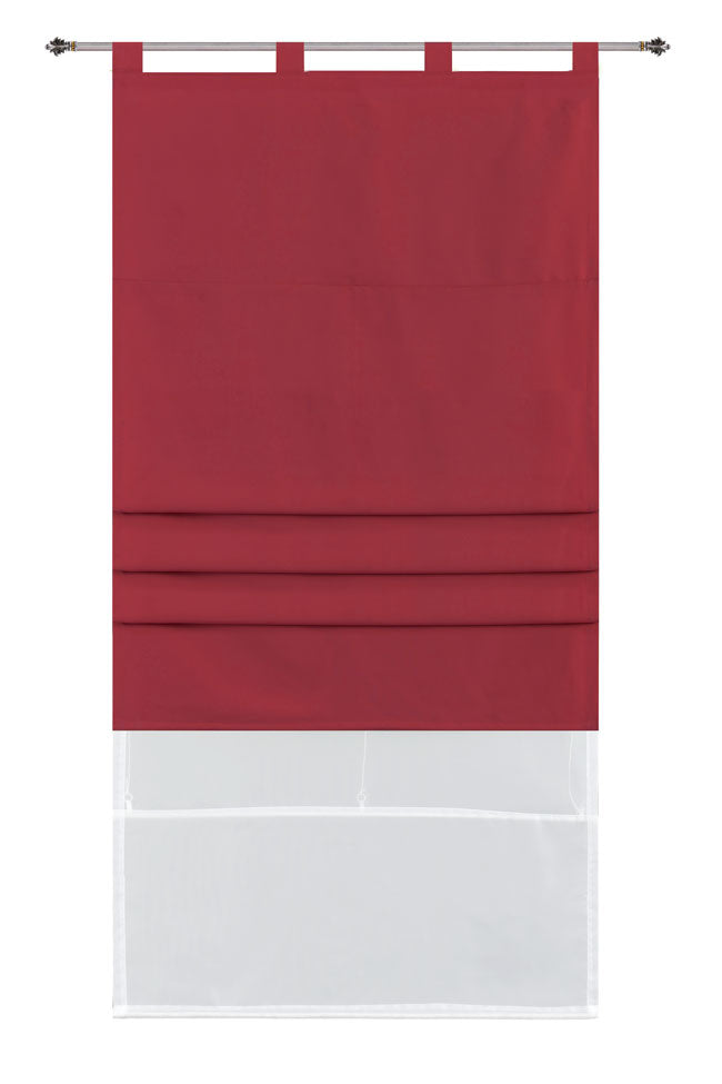 Doppel Raffrollo Palma Microsatin matt Voile Faltgardinen Faltrollo Schlaufenrollo mit Universalgardinenband 20410 Bordeaux 60 x 175 (BxH) Raffrollo 20410bordeaux_15669a22-e655-4fa6-9890-5365a9e1af14 | girdinenbox.com
