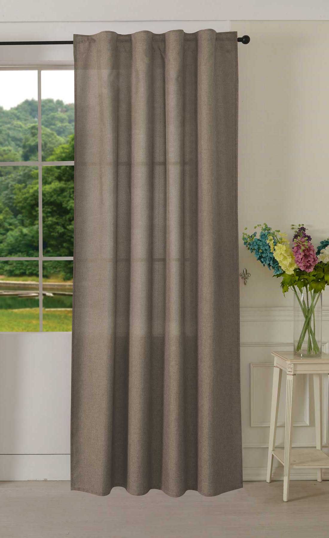 Vorhang Schal verdeckte Schlaufen >>Cationic<< blickdicht Leinen Optik natura seidenmatt (HxB) Landhaus Stil 20440 Taupe Vorhang 20440taupe | girdinenbox.com