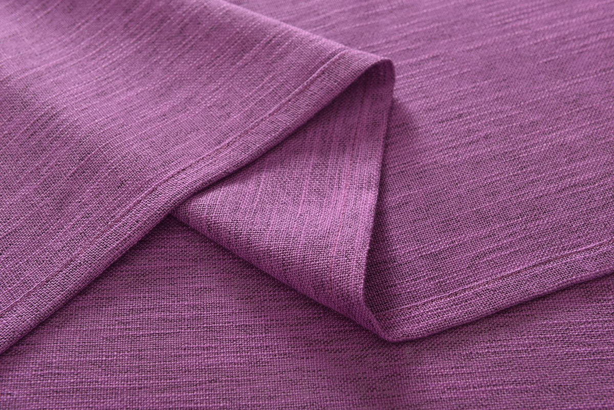 Vorhang Schal verdeckte Schlaufen >>Linene<< blickdicht Leinen Optik Natur Grobfaser (HxB) Lanhaus Stil schwere Qualität 20445 Vorhang 20445_fuchsia_4 | girdinenbox.com
