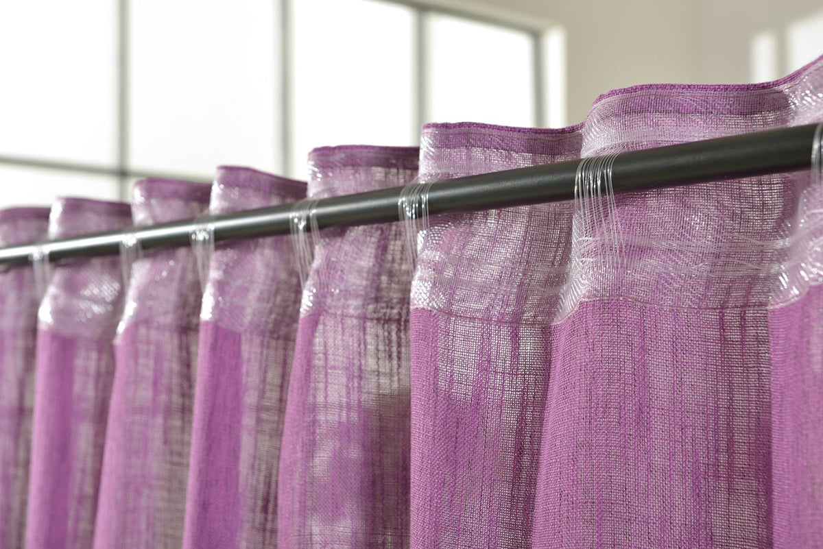 Vorhang Schal verdeckte Schlaufen >>Linene<< blickdicht Leinen Optik Natur Grobfaser (HxB) Lanhaus Stil schwere Qualität 20445 Vorhang 20445_fuchsia_7 | girdinenbox.com