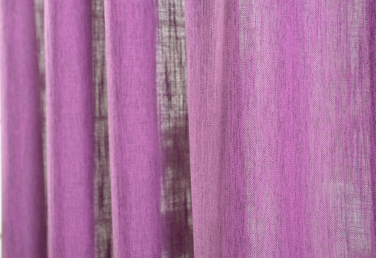 Vorhang Schal verdeckte Schlaufen >>Linene<< blickdicht Leinen Optik Natur Grobfaser (HxB) Lanhaus Stil schwere Qualität 20445 Vorhang 20445_fuchsia_8 | girdinenbox.com
