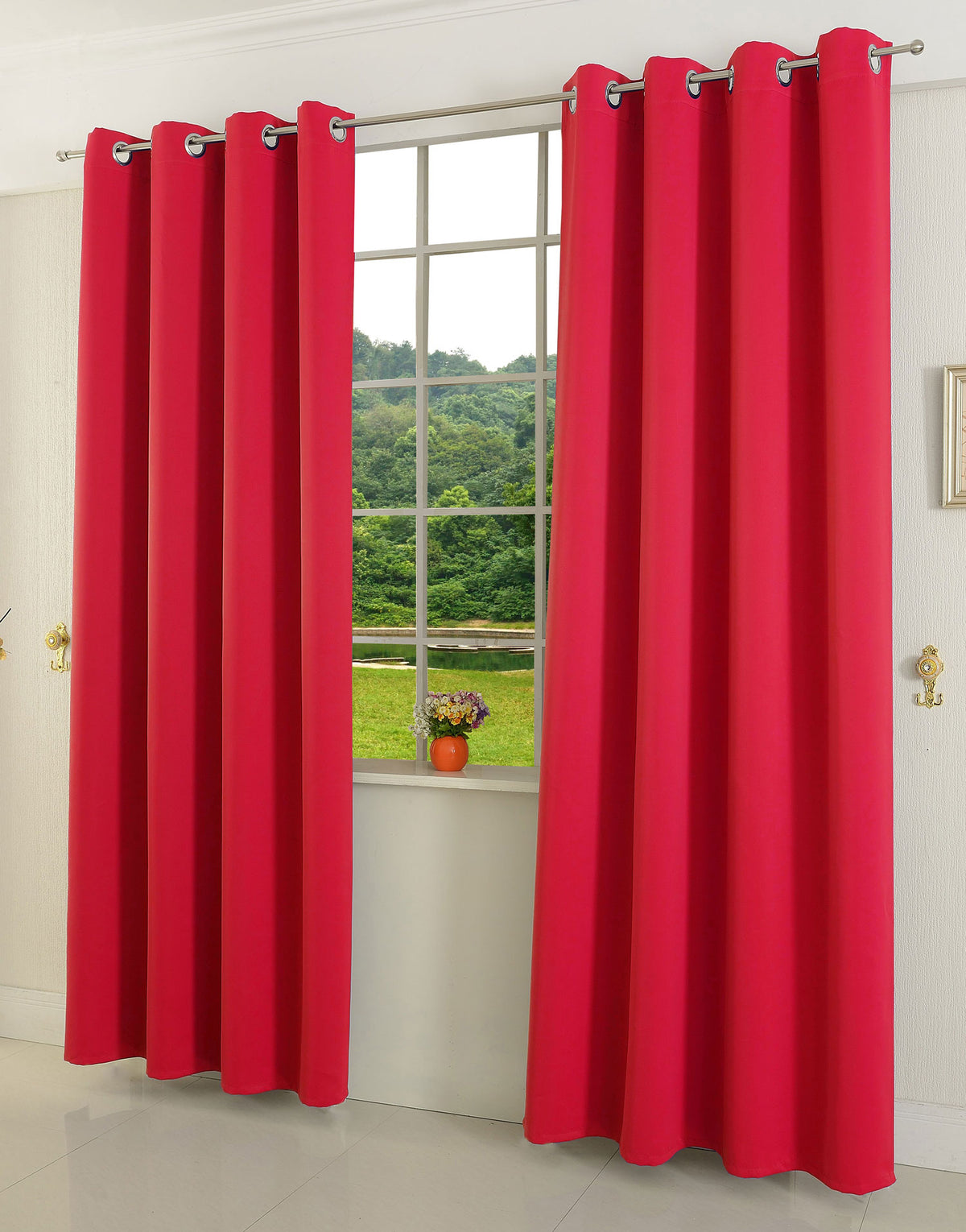 Verdunkelungsvorhang Ösen matt uni Farben blickdicht Blackout 20600 Rot 175x135 (HxB) Vorhang 20600rot | girdinenbox.com