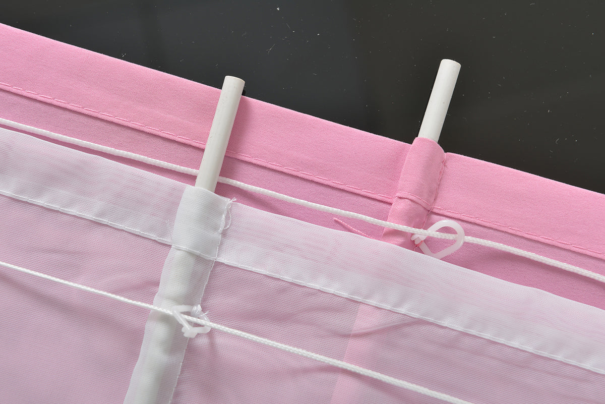 Doppel Raffrollo Palma Microsatin matt Voile Faltgardinen Faltrollo Schlaufenrollo mit Universalgardinenband 20410 Raffrollo Img29947 | girdinenbox.com
