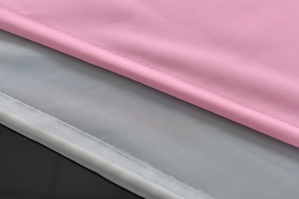 Doppel Raffrollo Palma Microsatin matt Voile Faltgardinen Faltrollo Schlaufenrollo mit Universalgardinenband 20410 Raffrollo Img29949 | girdinenbox.com