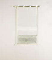 Doppel Raffrollo Palma Microsatin matt Voile Faltgardinen Faltrollo Schlaufenrollo mit Universalgardinenband 20410 Raffrollo Img36989 | girdinenbox.com