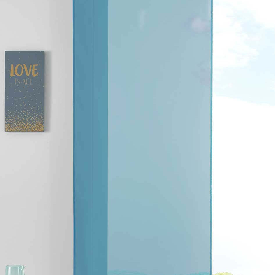 1er Set Schiebegardine Flächenvorhang Vorhang Gardine Voile Komplett mit Paneelwagen Beschwerungsstange 85589N Blau Schiebegardine Schiebegardine_blau | girdinenbox.com