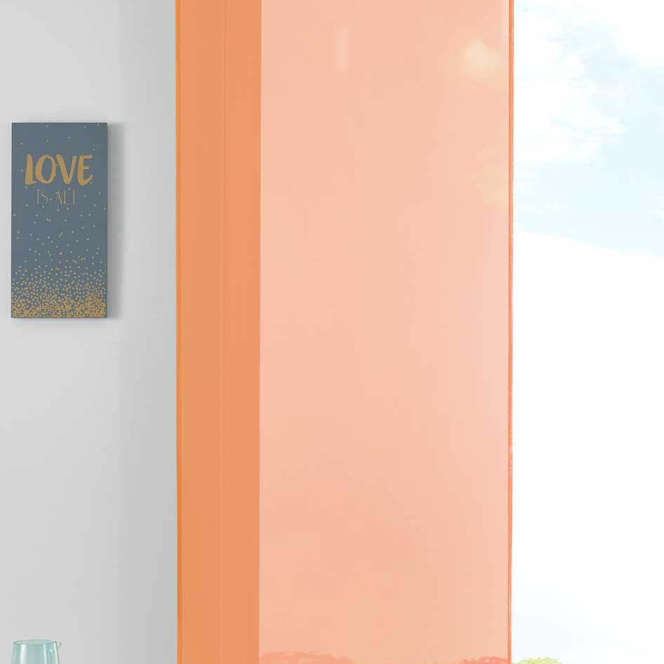 1er Set Schiebegardine Flächenvorhang Vorhang Gardine Voile Komplett mit Paneelwagen Beschwerungsstange 85589N Orange Schiebegardine Schiebegardine_orange | girdinenbox.com