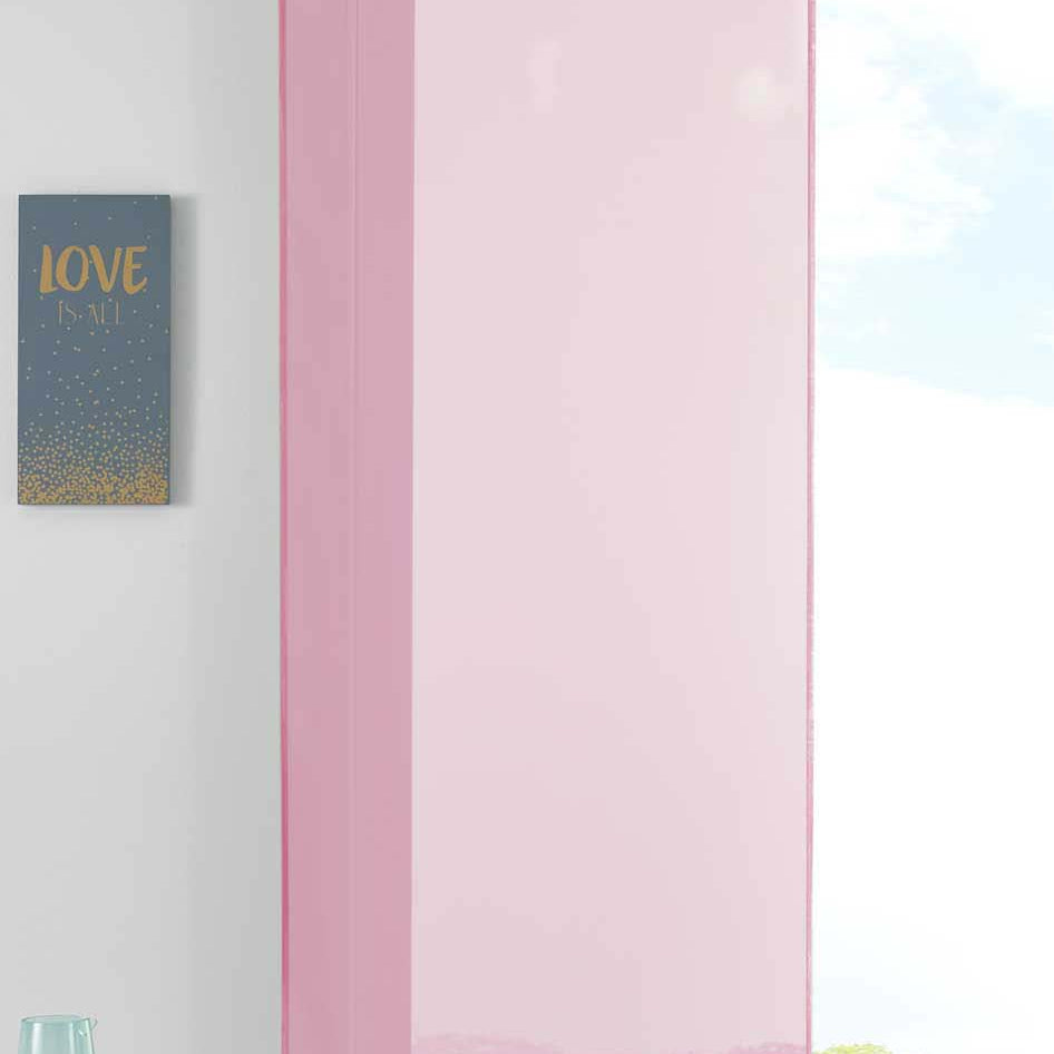 1er Set Schiebegardine Flächenvorhang Vorhang Gardine Voile Komplett mit Paneelwagen Beschwerungsstange 85589N Rosa Schiebegardine Schiebegardine_rosa | girdinenbox.com