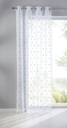 Gardine Ösen Schal Vorhang POMPEI Relief Stickerei Transparent Raffhalter 10000178 Punkt Grau 1er-Pack HxB 175x140 cm Gardinenschal 10000178punkt_grau_73860d6f-c1e7-4707-a71b-f6e9f92879a1 | girdinenbox.com