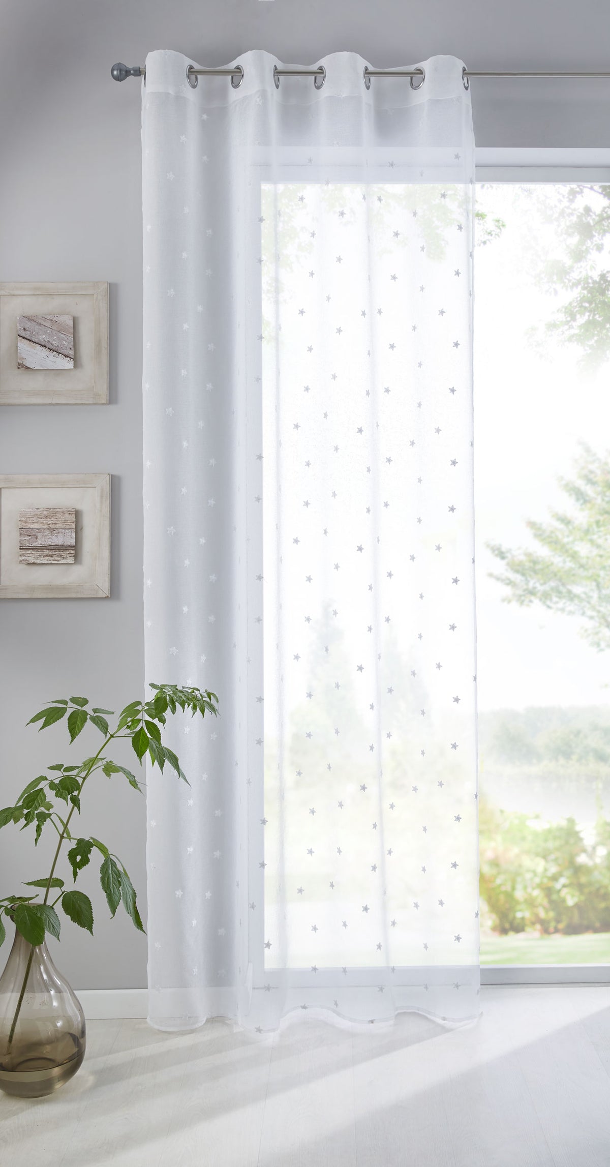 Gardine Ösen Schal Vorhang POMPEI Relief Stickerei Transparent Raffhalter 10000178 Stern Weiß 1er-Pack HxB 225x140 cm Gardinenschal 10000178stern_weiss_130835d4-4f46-4e17-8eb8-212b645f37af | girdinenbox.com