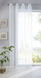 Gardine Ösen Schal Vorhang POMPEI Relief Stickerei Transparent Raffhalter 10000178 Stern Weiß 1er-Pack HxB 225x140 cm Gardinenschal 10000178stern_weiss_130835d4-4f46-4e17-8eb8-212b645f37af | girdinenbox.com