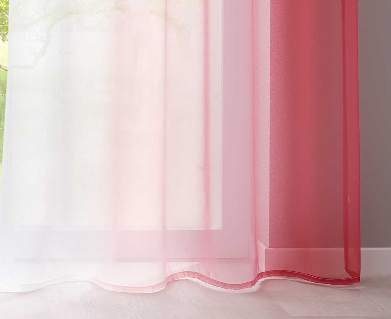 2er Pack Gardinen Vertikal Farbverlauf Druck Transparent »Modena« mit Ösen und Raffhalter, Vorhang, Dekoschal 10000183 Gardinen Set 10000183_rosa_1_b518ea4f-e747-4eda-af40-4d4a3e8b6303 | girdinenbox.com