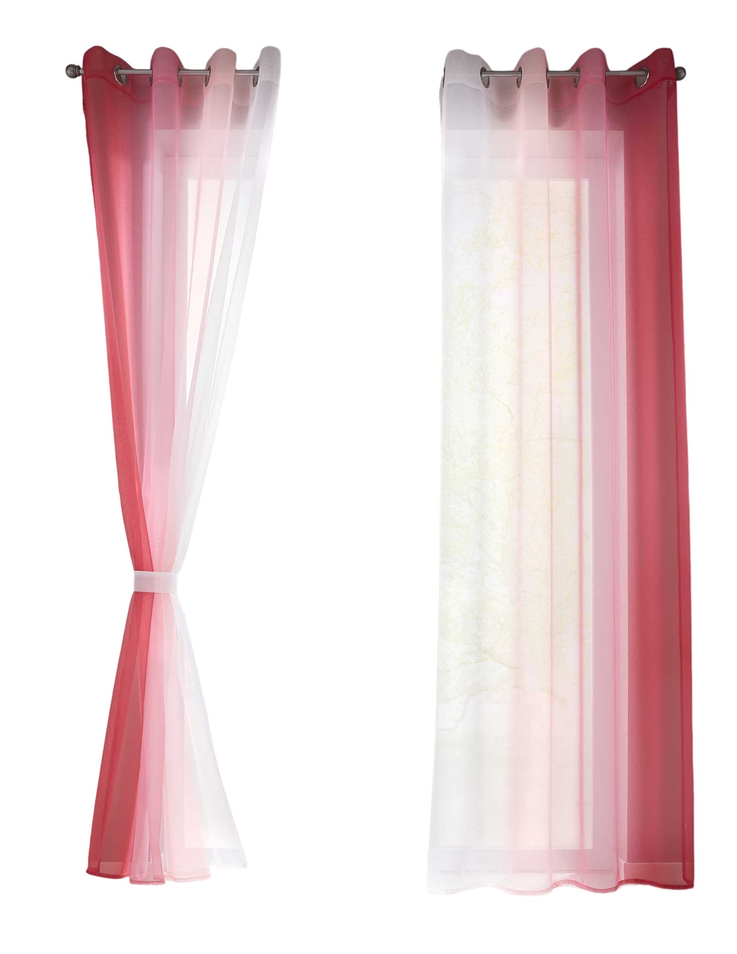 2er Pack Gardinen Vertikal Farbverlauf Druck Transparent »Modena« mit Ösen und Raffhalter, Vorhang, Dekoschal 10000183 Gardinen Set 10000183rosatoene-crop_b2e1a069-b5a6-47ef-8d74-e1a1ed0090dc | girdinenbox.com