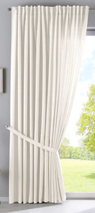 Vorhang Verdeckte Schlaufen Cationic »JENA« Blickdicht Leinen Optik Gardine Meliert Gardinenband mit Raffhalter 2019037 Vorhang 2019037_doppel_v2_creme_03ed79f0-2652-4da0-9760-328bf231b7a0 | girdinenbox.com