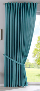 Vorhang Verdeckte Schlaufen Cationic »JENA« Blickdicht Leinen Optik Gardine Meliert Gardinenband mit Raffhalter 2019037 Vorhang 2019037_doppel_v2_gruen_db7f360e-2bb6-4082-a589-47a2a19a6d18 | girdinenbox.com