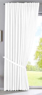 Vorhang Verdeckte Schlaufen Cationic »JENA« Blickdicht Leinen Optik Gardine Meliert Gardinenband mit Raffhalter 2019037 Vorhang 2019037_doppel_v2_weiss_9613c910-56e5-464c-9835-9e1798bafd5c | girdinenbox.com