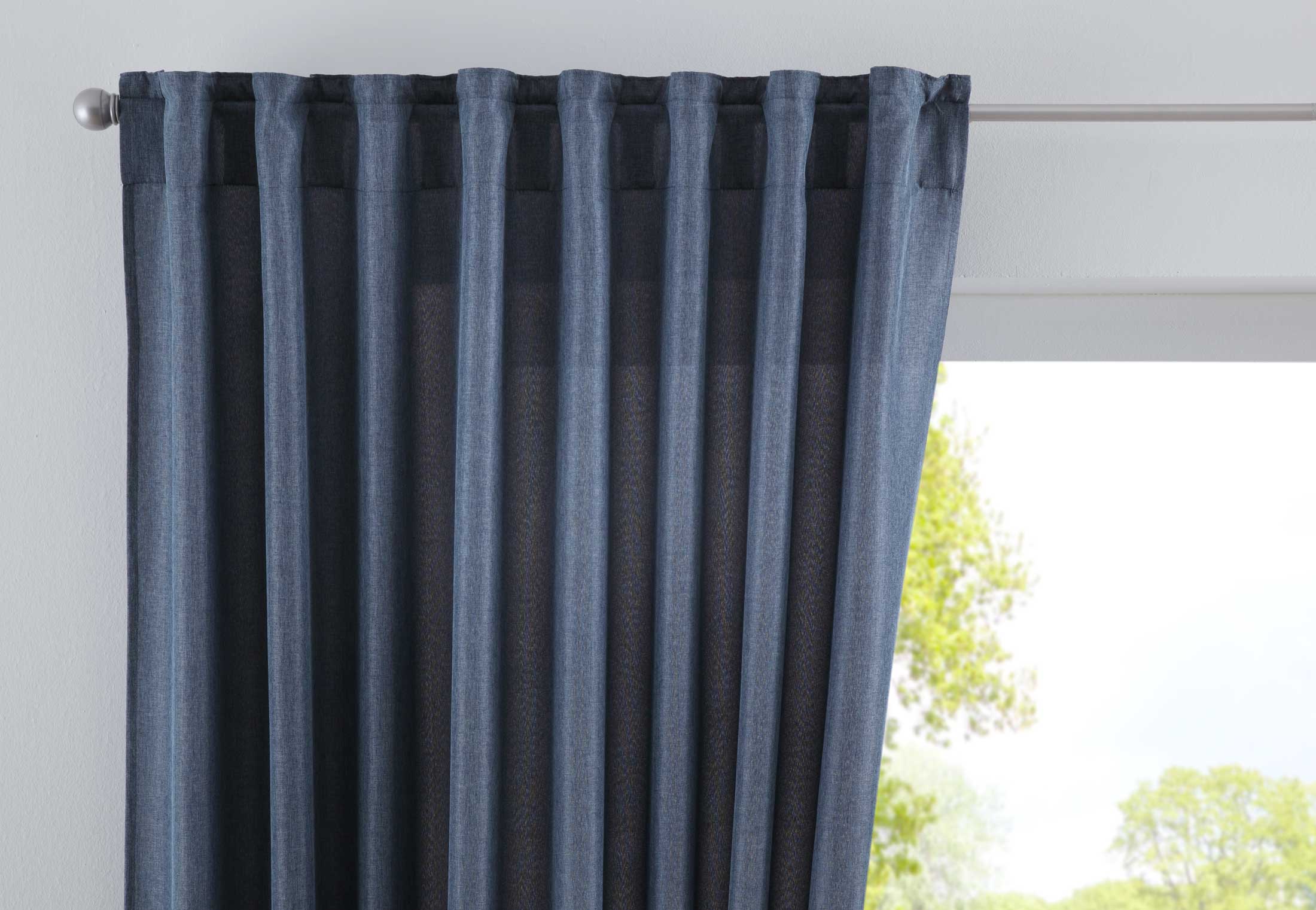 Vorhang Verdeckte Schlaufen Cationic »JENA« Blickdicht Leinen Optik Gardine Meliert Gardinenband mit Raffhalter 2019037 Saphir Blau HxB 250x140 cm Vorhang 2019037saphir_blau_c851991b-62f2-4253-8e41-fa782978f2bc | girdinenbox.com