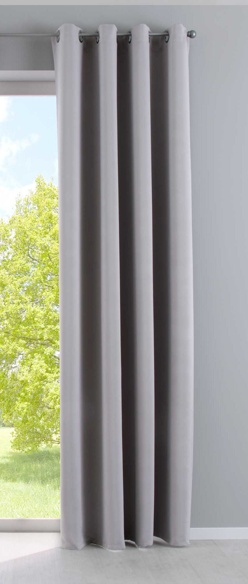 Vorhang Blickdicht »NewYork« 1er-Pack Thermo-Gardine Verdunkelungsvorhang Blackout Ösen schalldämmend UV-Schutz Raffhalter 201920600 Grau HxB 225x140 cm Vorhang 201920600grau | girdinenbox.com