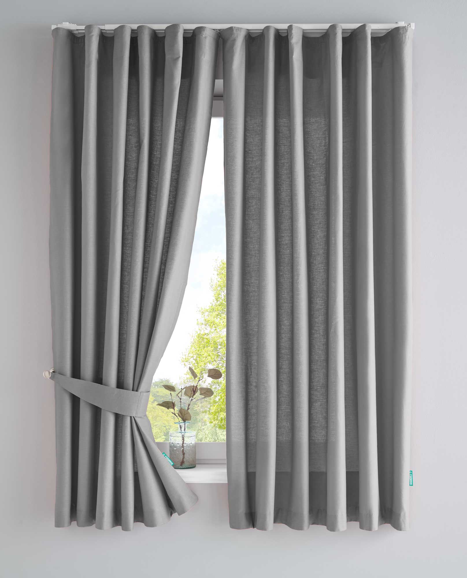 2er Set Bio Organic Vorhänge »Bremen« Reine Bio Baumwolle Blickdicht Gardinen Verdeckte Schlaufen Gardinenband Pflegeleicht 202088 Grau HxB 160x145 cm Vorhang Set 202088grau-160 | girdinenbox.com