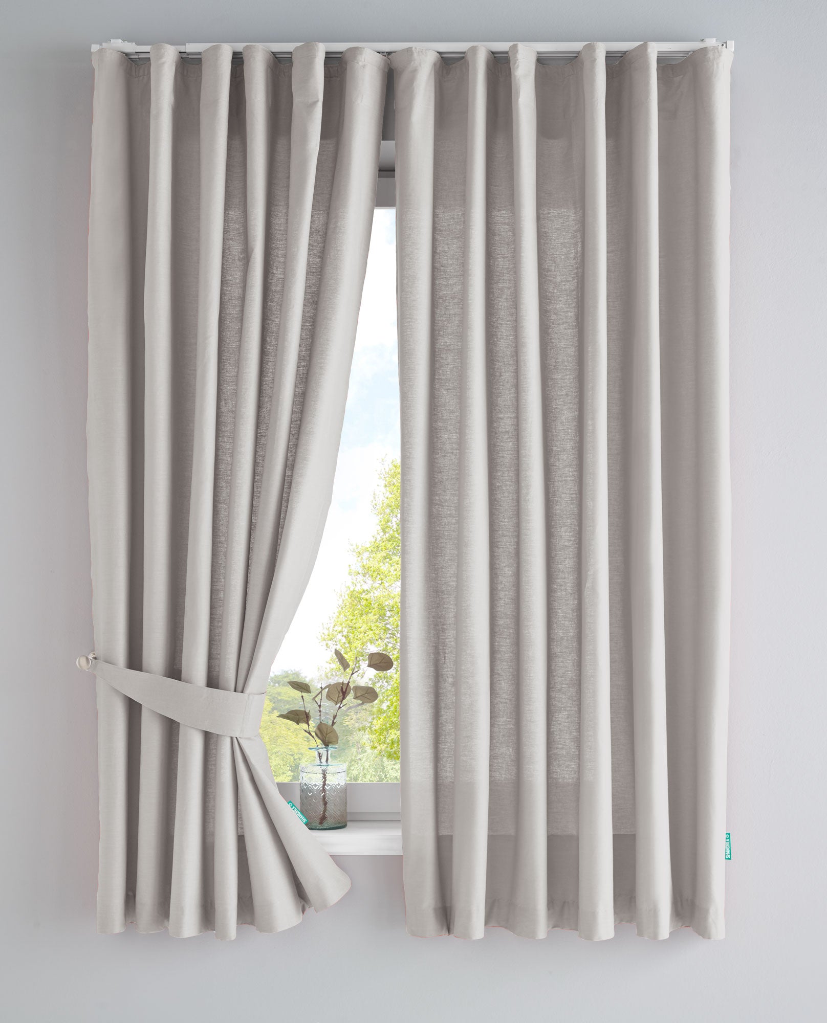 2er Set Bio Organic Vorhänge »Bremen« Reine Bio Baumwolle Blickdicht Gardinen Verdeckte Schlaufen Gardinenband Pflegeleicht 202088 Stein HxB 160x145 cm Vorhang Set 202088stein-160 | girdinenbox.com