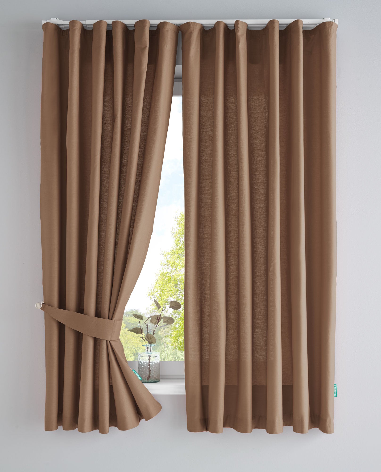 2er Set Bio Organic Vorhänge »Bremen« Reine Bio Baumwolle Blickdicht Gardinen Verdeckte Schlaufen Gardinenband Pflegeleicht 202088 Taupe HxB 160x145 cm Vorhang Set 202088taupe-160 | girdinenbox.com