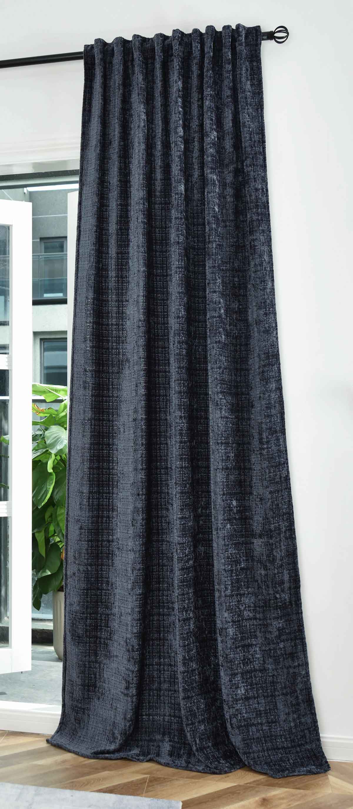 Vorhang Chenille Jacquard »RIGA« mit Multiband-Aufhängung Luxuriöser Stil für Ihr Zuhause 2023500 Blau Vorhang 2023500blau | girdinenbox.com