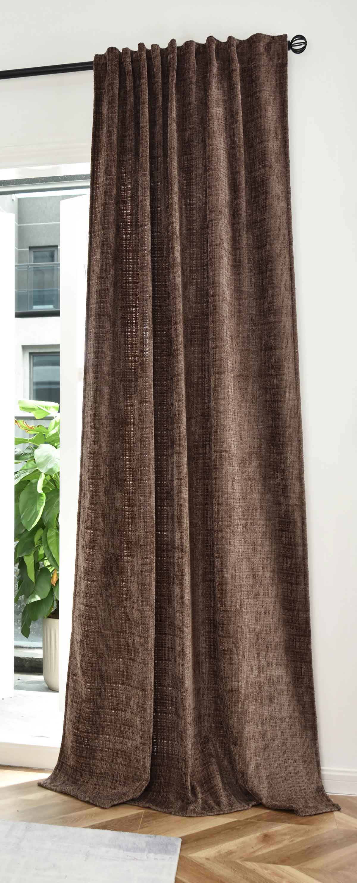Vorhang Chenille Jacquard »RIGA« mit Multiband-Aufhängung Luxuriöser Stil für Ihr Zuhause 2023500 Braun Vorhang 2023500braun | girdinenbox.com