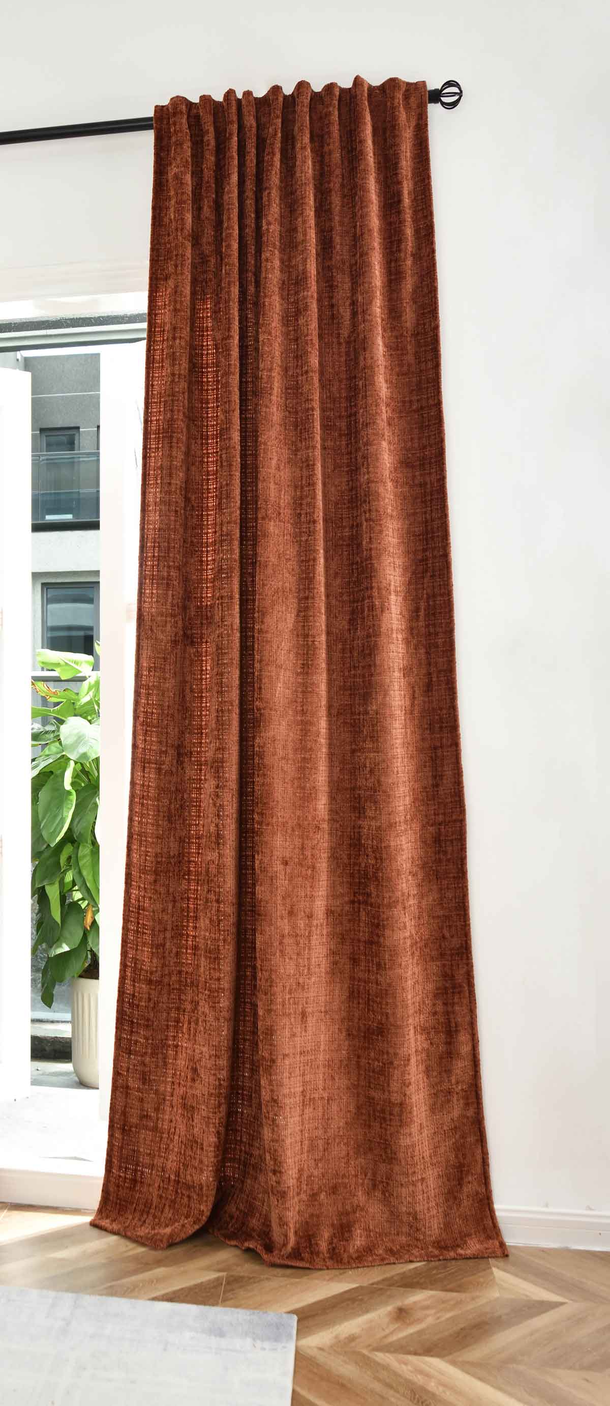Vorhang Chenille Jacquard »RIGA« mit Multiband-Aufhängung Luxuriöser Stil für Ihr Zuhause 2023500 Terrakotta Vorhang 2023500terrakotta | girdinenbox.com