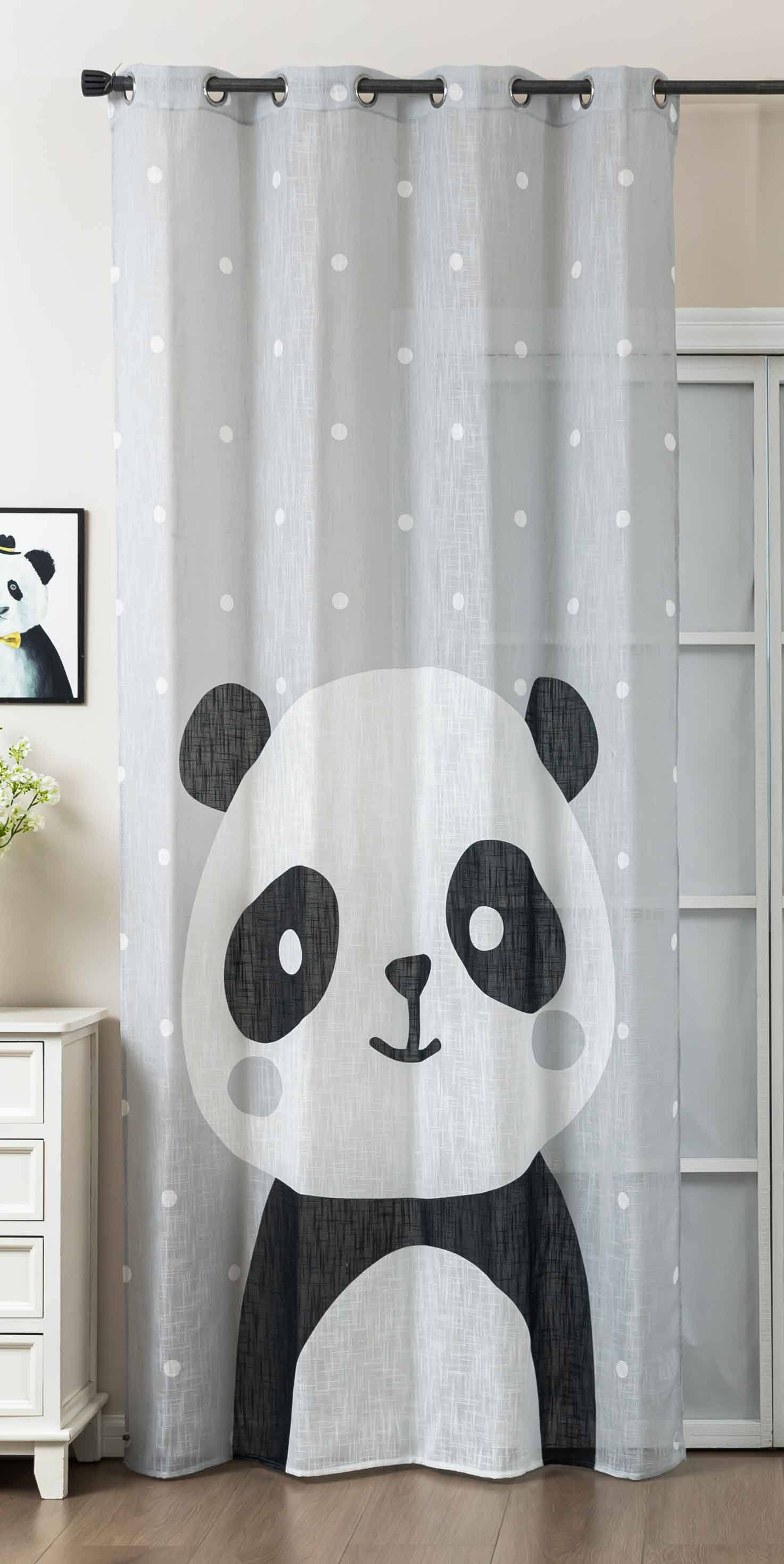 Vorhang Ösen Grobfaser »Seoul Collection« Digital Druck Ösen Gardinen Linenlook-Struktur Halbransparent Blickdicht 2024120 Panda Vorhang 2024120panda | girdinenbox.com