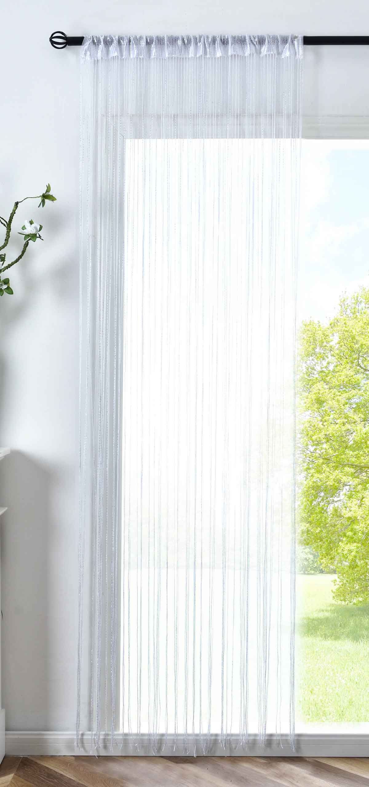 Fadengardine »Shanghai« Gardinenband Tunneldurchzug Schimmernd Vielseitig Modern Praktisch 20306 Weiß Lurex HxB 250x145 cm Fadengardine 20306weiss_lurex_f436a899-08e4-4e1e-98ae-87140f5585fe | girdinenbox.com