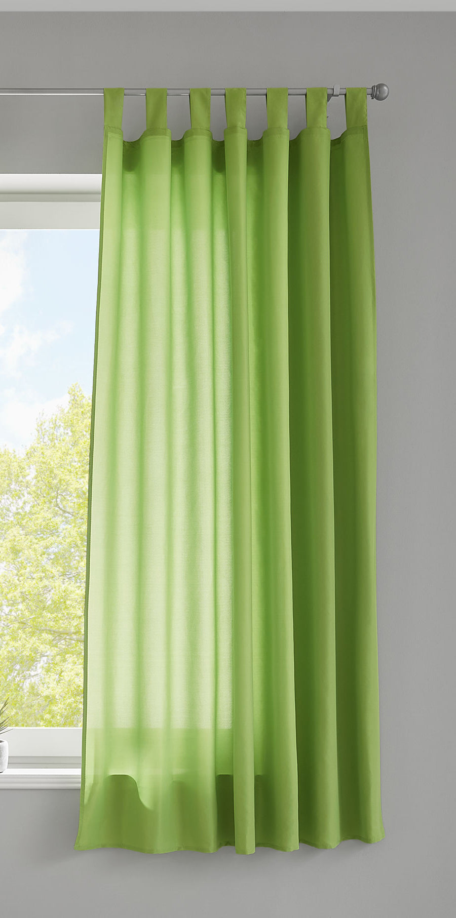 1er Set Vorhang Schal Schlaufen »Berlin« Microsatin Lichtdurchlässig Kräuselband Uni Matt 20400N Apfelgrün HxB 175x140 cm Gardinenschal 20400Napfelgruen-175_2 | girdinenbox.com