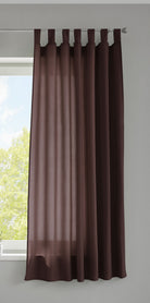 1er Set Vorhang Schal Schlaufen »Berlin« Microsatin Lichtdurchlässig Kräuselband Uni Matt 20400N Braun HxB 175x140 cm Gardinenschal 20400Nbraun-175_2 | girdinenbox.com