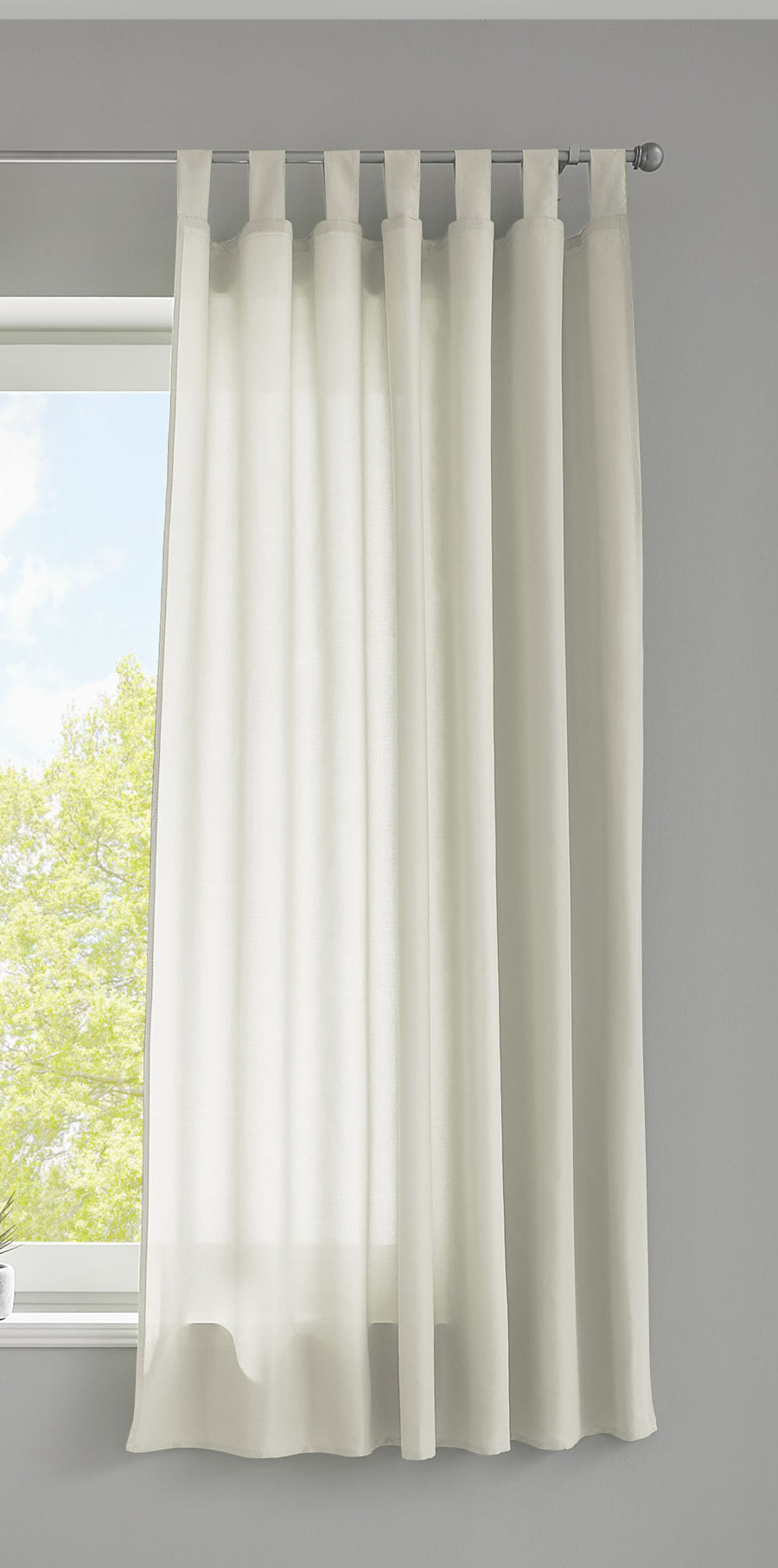 1er Set Vorhang Schal Schlaufen »Berlin« Microsatin Lichtdurchlässig Kräuselband Uni Matt 20400N Creme HxB 175x140 cm Gardinenschal 20400Ncreme-175_2 | girdinenbox.com