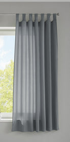 1er Set Vorhang Schal Schlaufen »Berlin« Microsatin Lichtdurchlässig Kräuselband Uni Matt 20400N Grau HxB 175x140 cm Gardinenschal 20400Ngrau-175_2 | girdinenbox.com