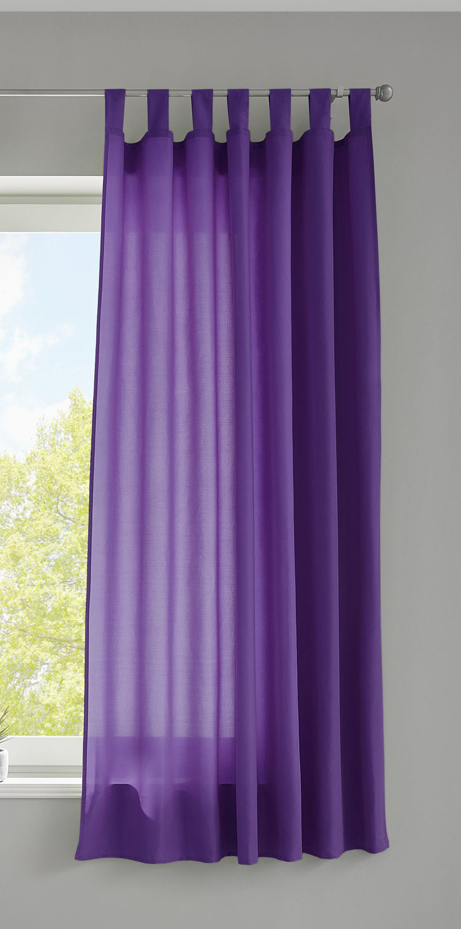 1er Set Vorhang Schal Schlaufen »Berlin« Microsatin Lichtdurchlässig Kräuselband Uni Matt 20400N Lila HxB 175x140 cm Gardinenschal 20400Nlila-175_2 | girdinenbox.com