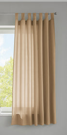 1er Set Vorhang Schal Schlaufen »Berlin« Microsatin Lichtdurchlässig Kräuselband Uni Matt 20400N Sand HxB 175x140 cm Gardinenschal 20400Nsand-175_2 | girdinenbox.com