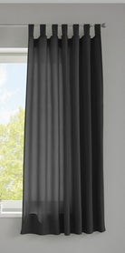 1er Set Vorhang Schal Schlaufen »Berlin« Microsatin Lichtdurchlässig Kräuselband Uni Matt 20400N Schwarz HxB 175x140 cm Gardinenschal 20400Nschwarz-175_2 | girdinenbox.com